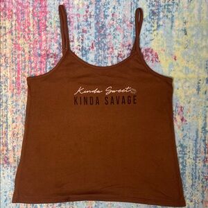 Brown 'Kinda Sweet Kinda Savage' Women's Tank Top
